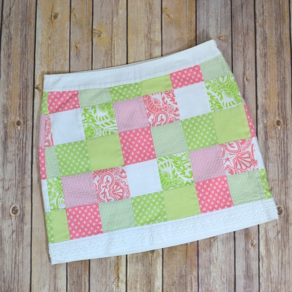 Vineyard Vines Dresses & Skirts - Vineyard Vines Patchwork White Green Pink Skirt 2